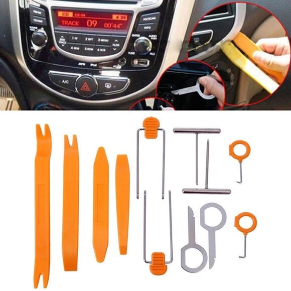 Universal Pry Removal Open Tools Kit Car Dash Door Trim Panel Clip Radio/Lights - Picture 5 of 5